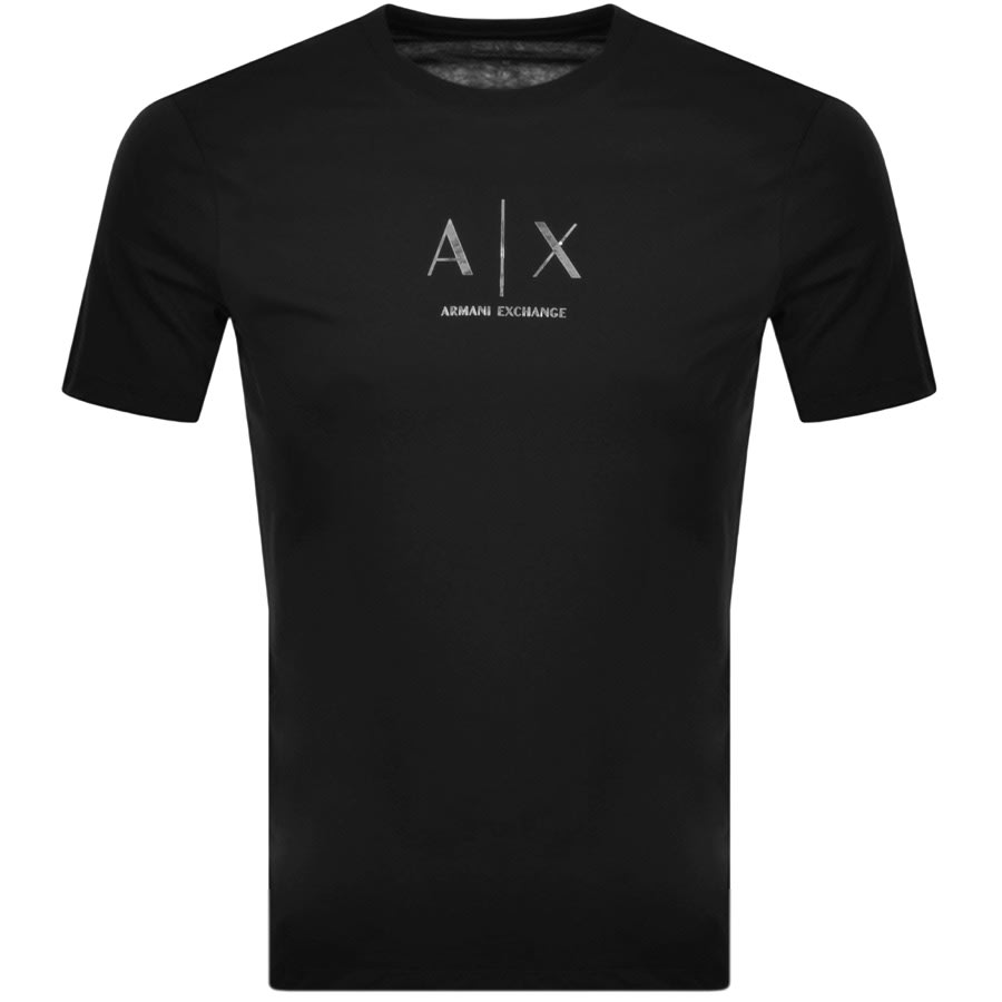 Alternative Image for ProductArmani Exchange Crew Neck Logo T Shirt Black1